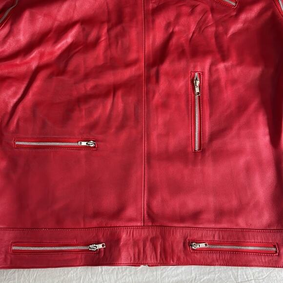 Unisex 2XL Red Leather Jacket with removable sleeves Michael Jackson Thriller - Picture 16 of 16